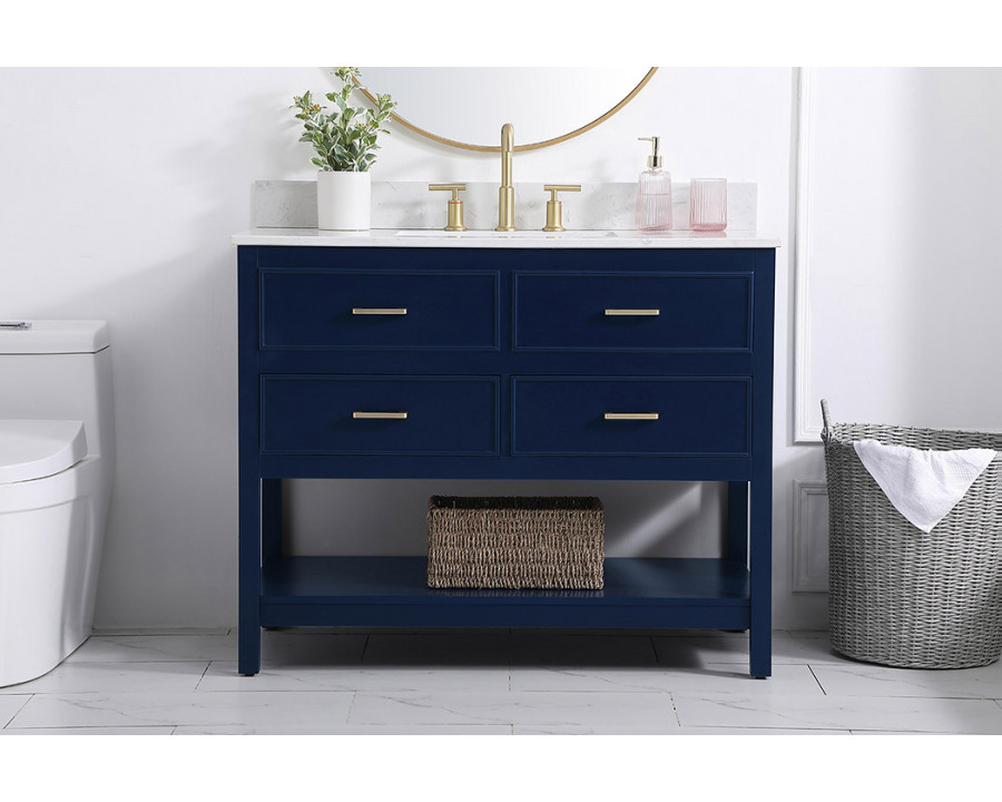 Elegant Bathroom Vanity - Blue (VF19042BL-BS)