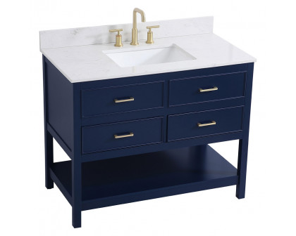 Elegant Bathroom Vanity - Blue (VF19042BL-BS)