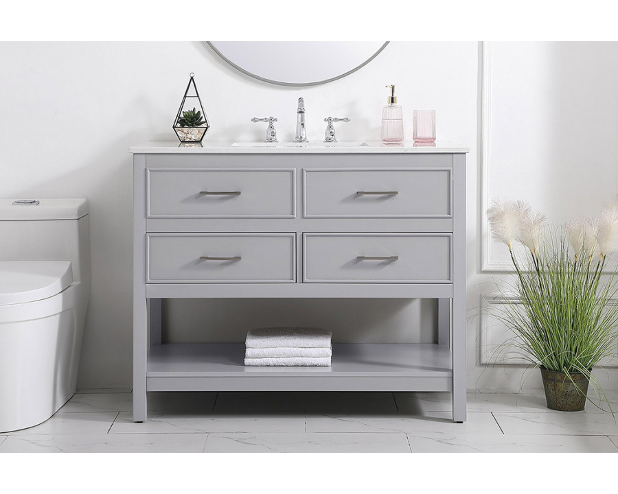 Elegant Bathroom Vanity - Gray (VF19042GR)