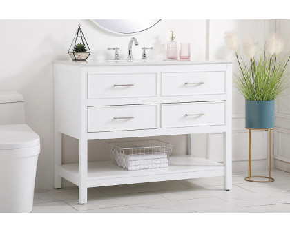 Elegant Bathroom Vanity - White (VF19042WH)