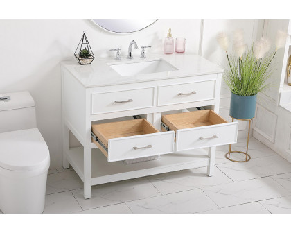 Elegant Bathroom Vanity - White (VF19042WH)