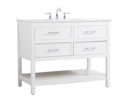 Elegant Bathroom Vanity - White (VF19042WH)