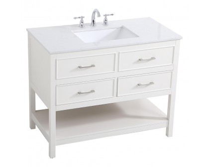 Elegant Bathroom Vanity - White (VF19042WH)