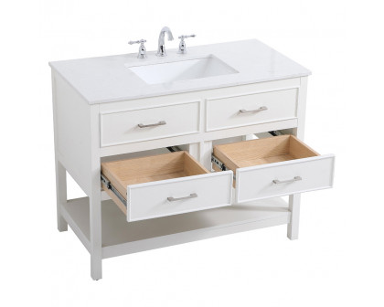 Elegant Bathroom Vanity - White (VF19042WH)