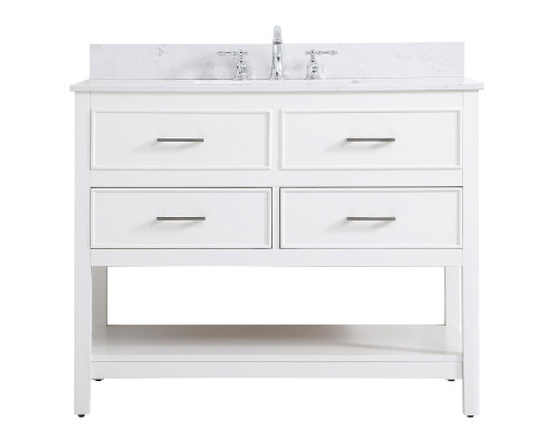 Elegant Bathroom Vanity - White (VF19042WH-BS)