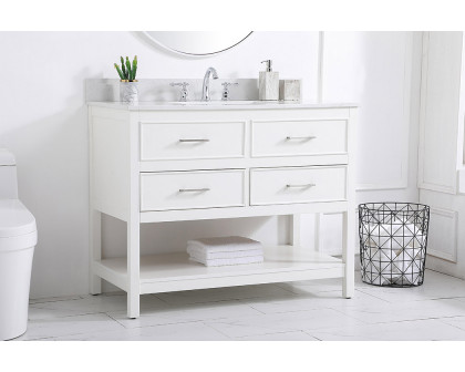 Elegant Bathroom Vanity - White (VF19042WH-BS)