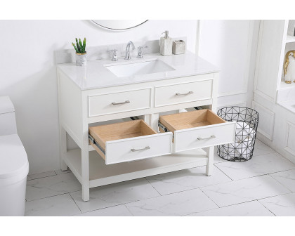 Elegant Bathroom Vanity - White (VF19042WH-BS)