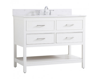 Elegant Bathroom Vanity - White (VF19042WH-BS)