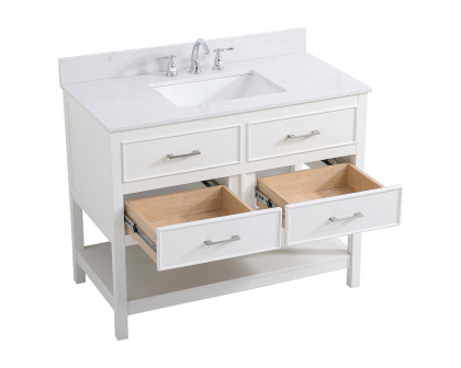 Elegant Bathroom Vanity - White (VF19042WH-BS)