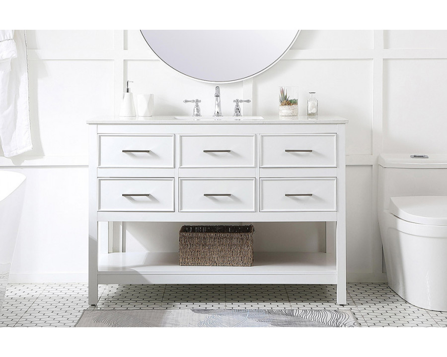 Elegant Bathroom Vanity - White (VF19048WH)