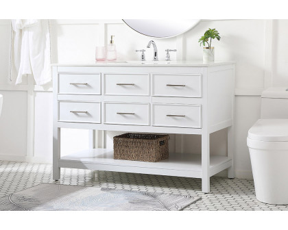 Elegant Bathroom Vanity - White (VF19048WH)