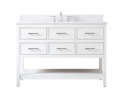 Elegant Bathroom Vanity - White (VF19048WH-BS)