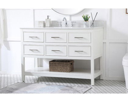 Elegant Bathroom Vanity - White (VF19048WH-BS)