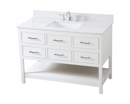 Elegant Bathroom Vanity - White (VF19048WH-BS)