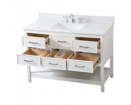 Elegant Bathroom Vanity - White (VF19048WH-BS)