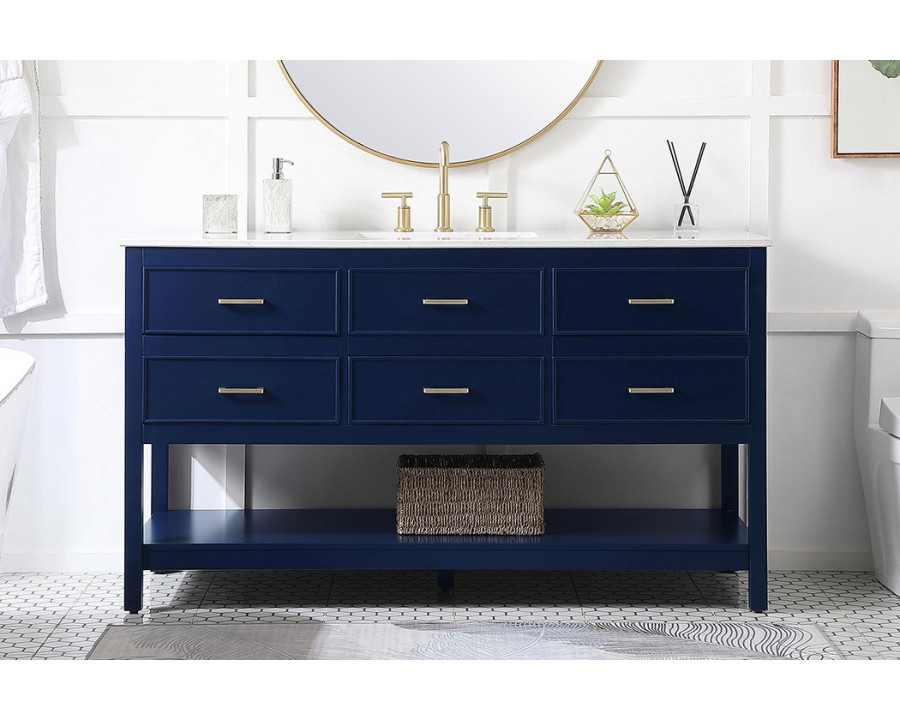 Elegant Bathroom Vanity - Blue (VF19060BL)