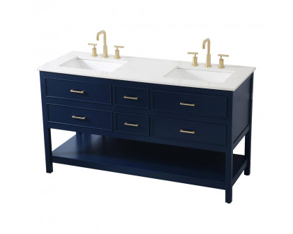 Elegant Bathroom Vanity - Blue (VF19060DBL)