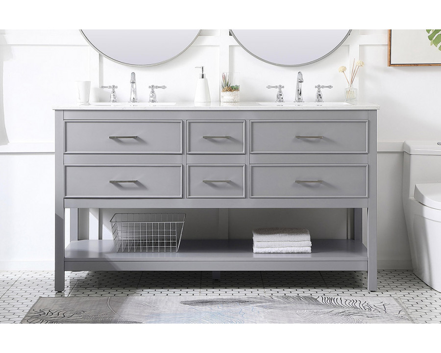 Elegant Bathroom Vanity - Gray (VF19060DGR)