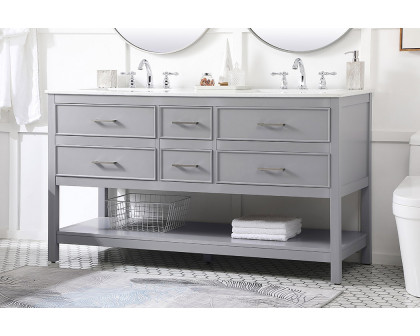 Elegant Bathroom Vanity - Gray (VF19060DGR)