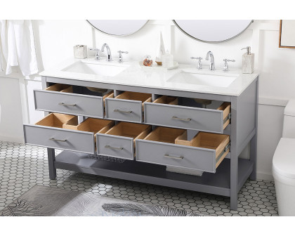 Elegant Bathroom Vanity - Gray (VF19060DGR)