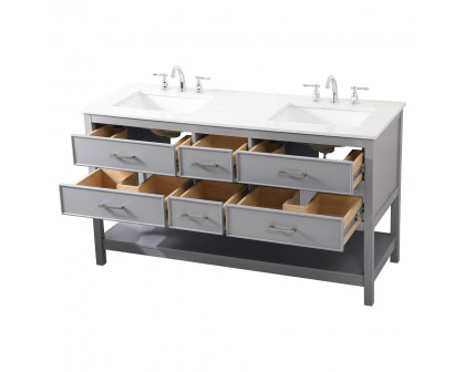 Elegant Bathroom Vanity - Gray (VF19060DGR)