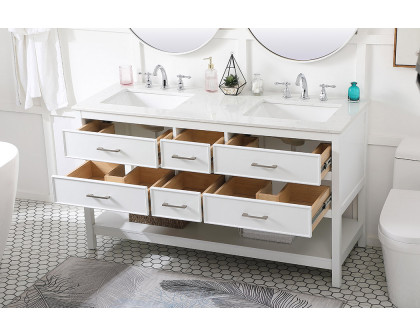 Elegant Bathroom Vanity - White (VF19060DWH)