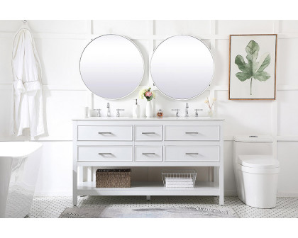 Elegant Bathroom Vanity - White (VF19060DWH)