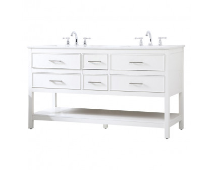 Elegant Bathroom Vanity - White (VF19060DWH)