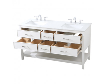 Elegant Bathroom Vanity - White (VF19060DWH)