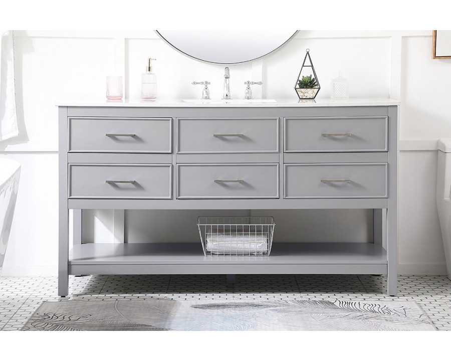 Elegant Bathroom Vanity - Gray (VF19060GR)