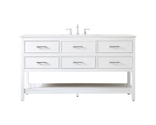 Elegant Bathroom Vanity - White (VF19060WH)