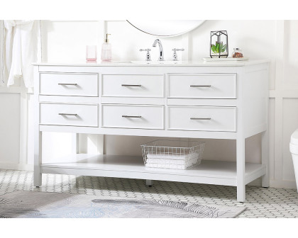 Elegant Bathroom Vanity - White (VF19060WH)