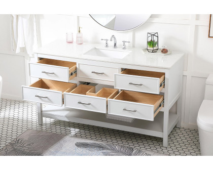 Elegant Bathroom Vanity - White (VF19060WH)