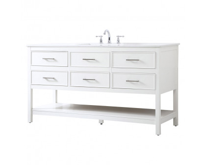 Elegant Bathroom Vanity - White (VF19060WH)