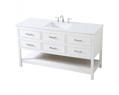 Elegant Bathroom Vanity - White (VF19060WH)