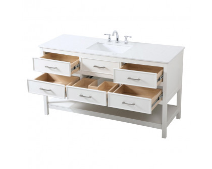 Elegant Bathroom Vanity - White (VF19060WH)