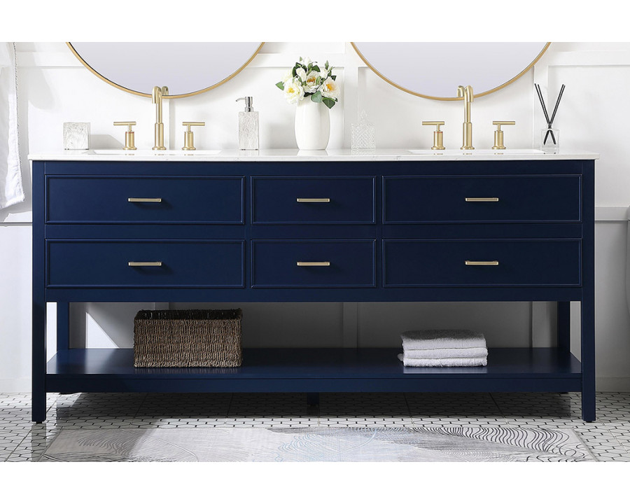 Elegant Bathroom Vanity - Blue (VF19072DBL)