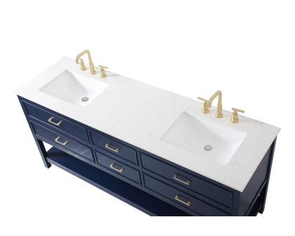 Elegant Bathroom Vanity - Blue (VF19072DBL)