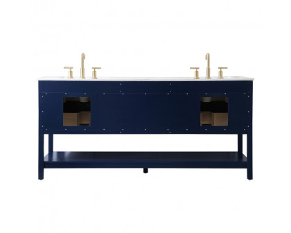 Elegant Bathroom Vanity - Blue (VF19072DBL)