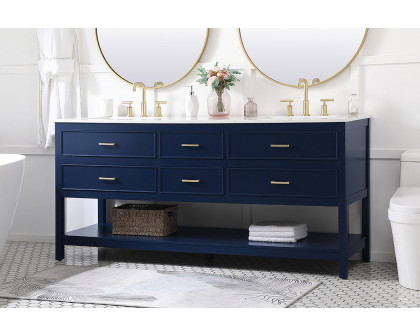 Elegant Bathroom Vanity - Blue (VF19072DBL)