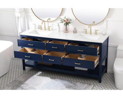 Elegant Bathroom Vanity - Blue (VF19072DBL)