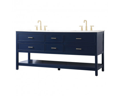 Elegant Bathroom Vanity - Blue (VF19072DBL)