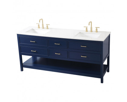 Elegant Bathroom Vanity - Blue (VF19072DBL)