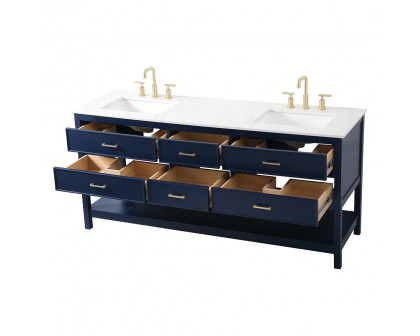 Elegant Bathroom Vanity - Blue (VF19072DBL)