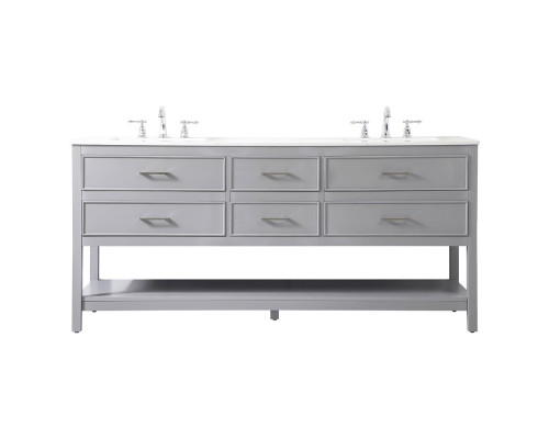 Elegant Bathroom Vanity - Gray (VF19072DGR)