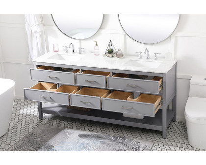 Elegant Bathroom Vanity - Gray (VF19072DGR)