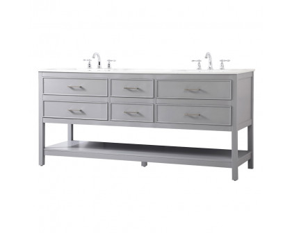 Elegant Bathroom Vanity - Gray (VF19072DGR)