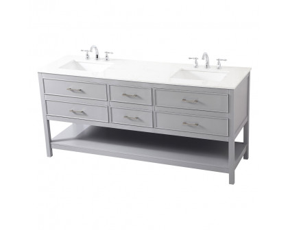 Elegant Bathroom Vanity - Gray (VF19072DGR)