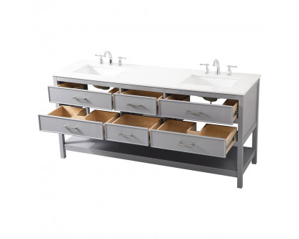 Elegant Bathroom Vanity - Gray (VF19072DGR)