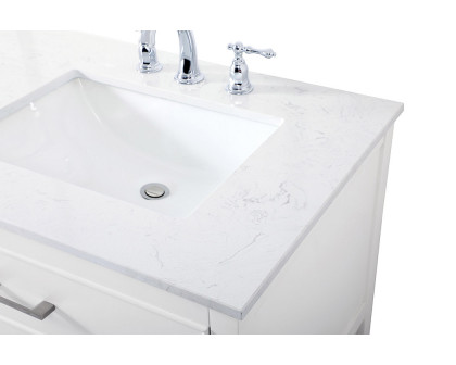 Elegant Bathroom Vanity - White (VF19072DWH)